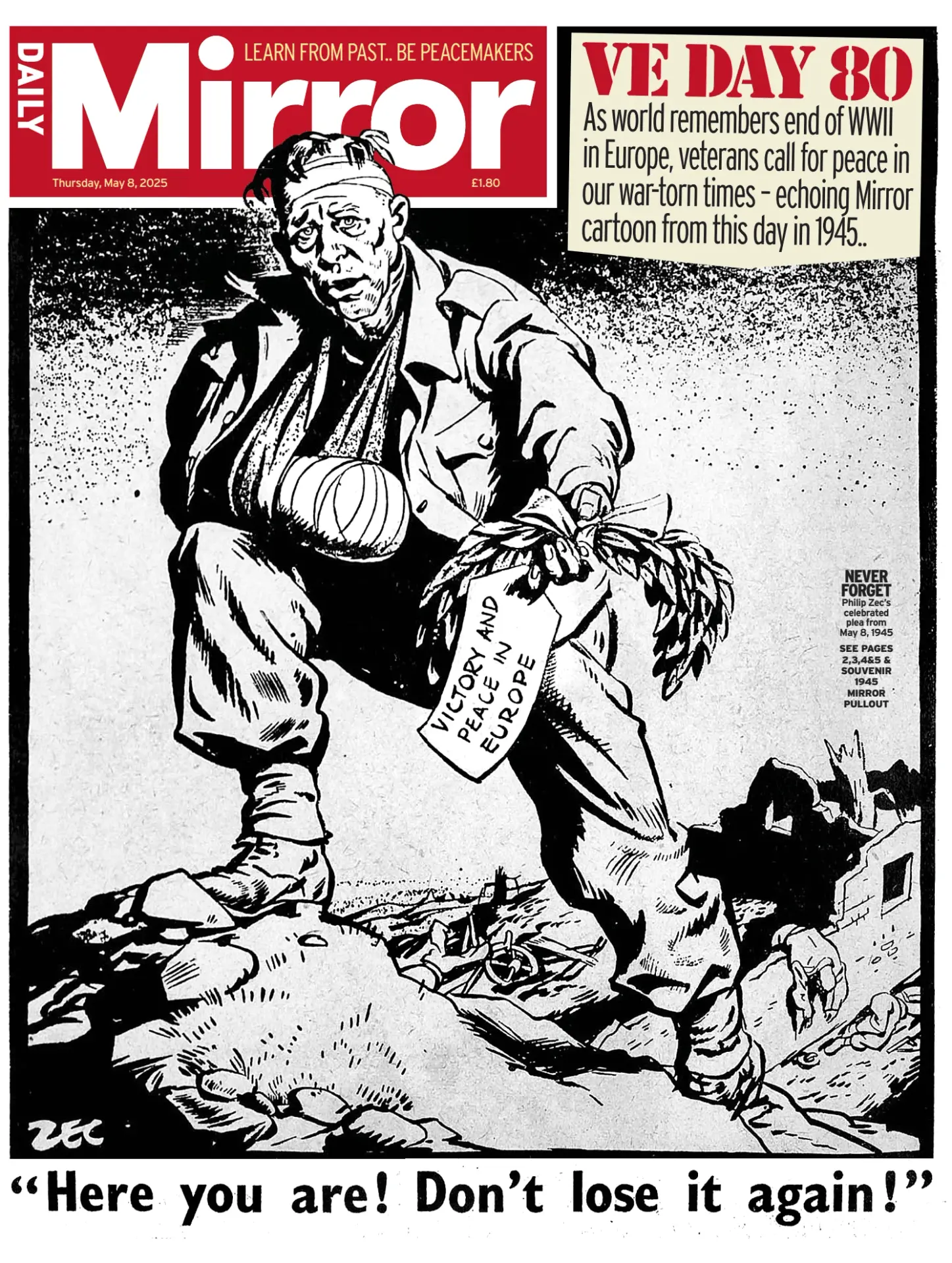 Prima-pagina-Daily Mirror-edizione-di-oggi-08-05-2025